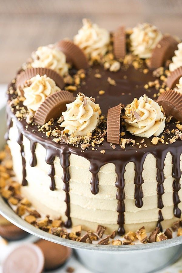 Peanut Butter Chocolate Layer Cake + Reese's Cups! -   17 desserts Cake ideas