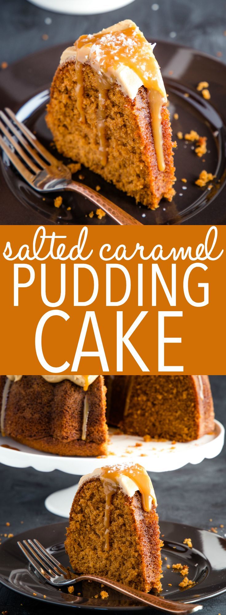 Best Ever Salted Caramel Pudding Cake - The Busy Baker -   17 desserts Winter pudding cake ideas