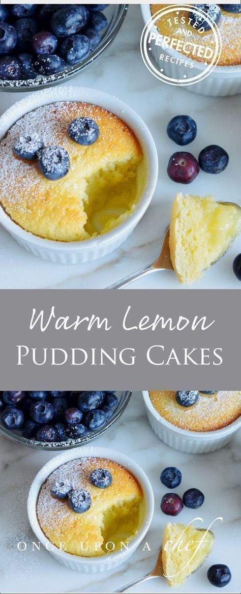 Warm Lemon Pudding Cakes - Once Upon a Chef -   17 desserts Winter pudding cake ideas