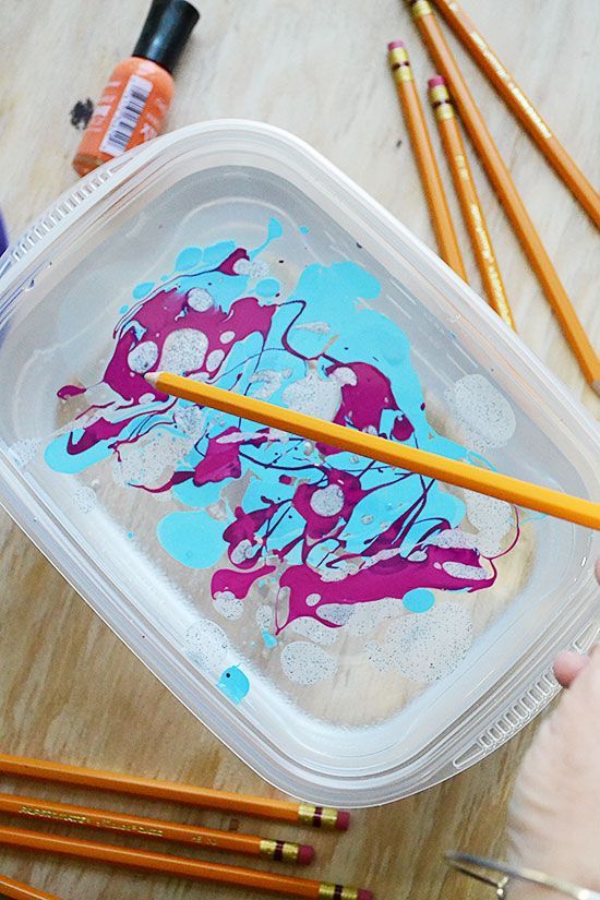 4 Things You Need to Know for Easy Nail Polish Marbling -   17 diy projects For School nail polish ideas