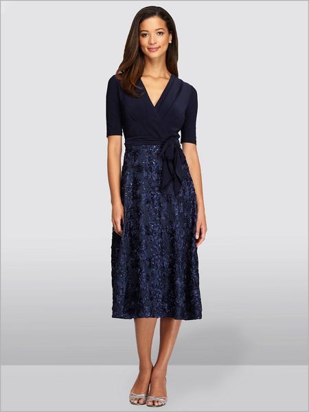 Rosette Tea-Length Dress by Alex Evenings | Draper's & Damon's -   17 dress Graduation mom ideas