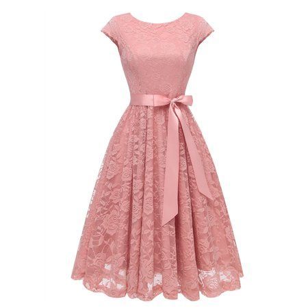 Market In The Box - Market In The Box Women's Lace Dress Vintage Style Midi Dress Cap Sleeve Swing Dress Scoop Bridesmaid Dress Party Cocktail Dresses Homecoming Dress - Walmart.com -   17 dress Party lace ideas