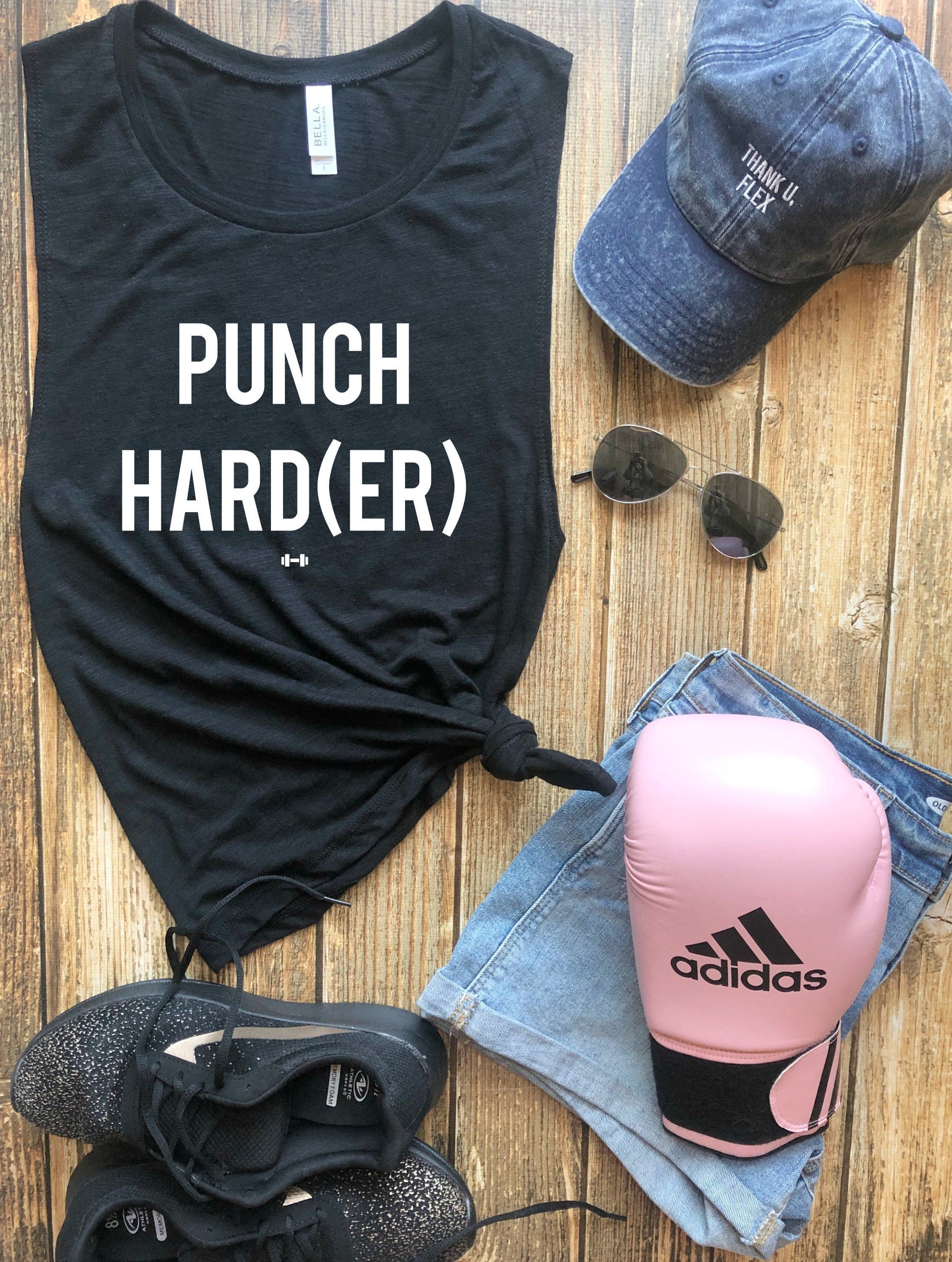 Punch Harder Tank Top, Womens Boxing Shirt, Kickboxing Shirt, Workout Motivation, Funny Boxing Shirt, Gym Tank, Womens Fitness Top, Boxer -   17 fitness Women boxing ideas