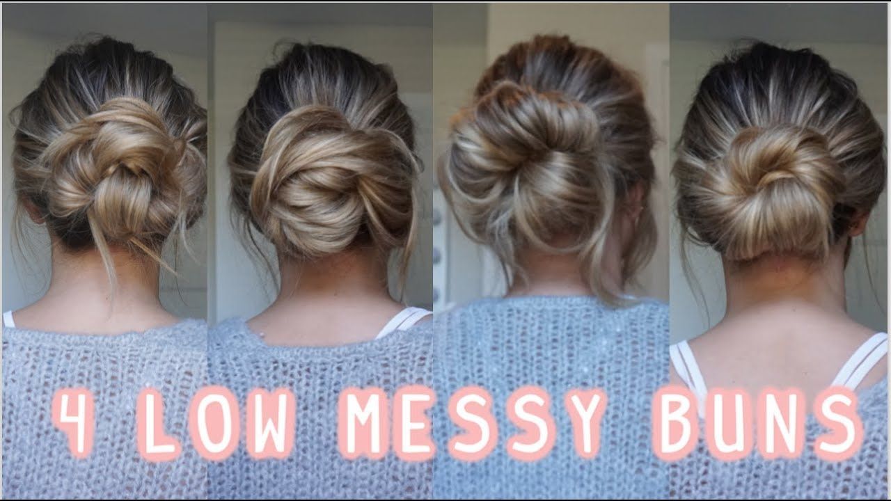 4 WAYS TO DO A LOW MESSY BUN! EASY LONG & MEDIUM HAIRSTYLES -   17 hairstyles Long bun ideas
