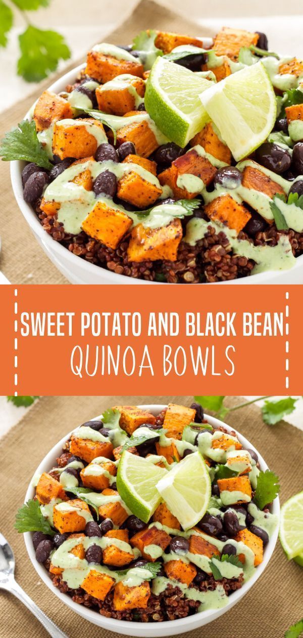 Sweet Potato and Black Bean Quinoa Bowls -   17 healthy recipes For One main dishes ideas