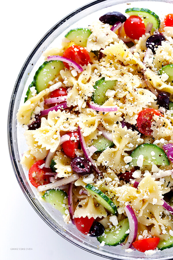 Mediterranean Pasta Salad Recipe | Gimme Some Ove -   17 healthy recipes Salad ovens ideas