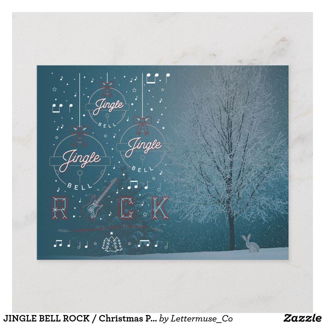 JINGLE BELL ROCK / Christmas Postcard | Zazzle.com -   17 holiday Sayings link ideas