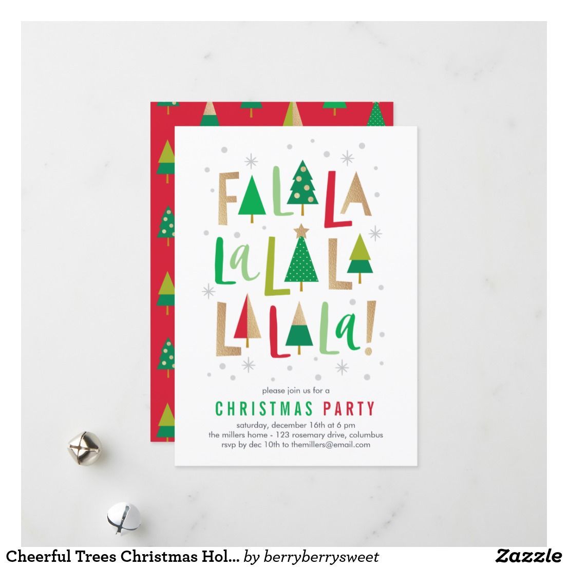 Cheerful Trees Christmas Holiday Party Invitation | Zazzle.com -   17 holiday Sayings link ideas