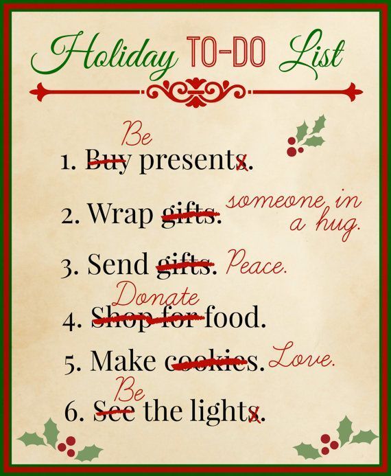Holiday To-Do List - Printable -   17 holiday Sayings link ideas