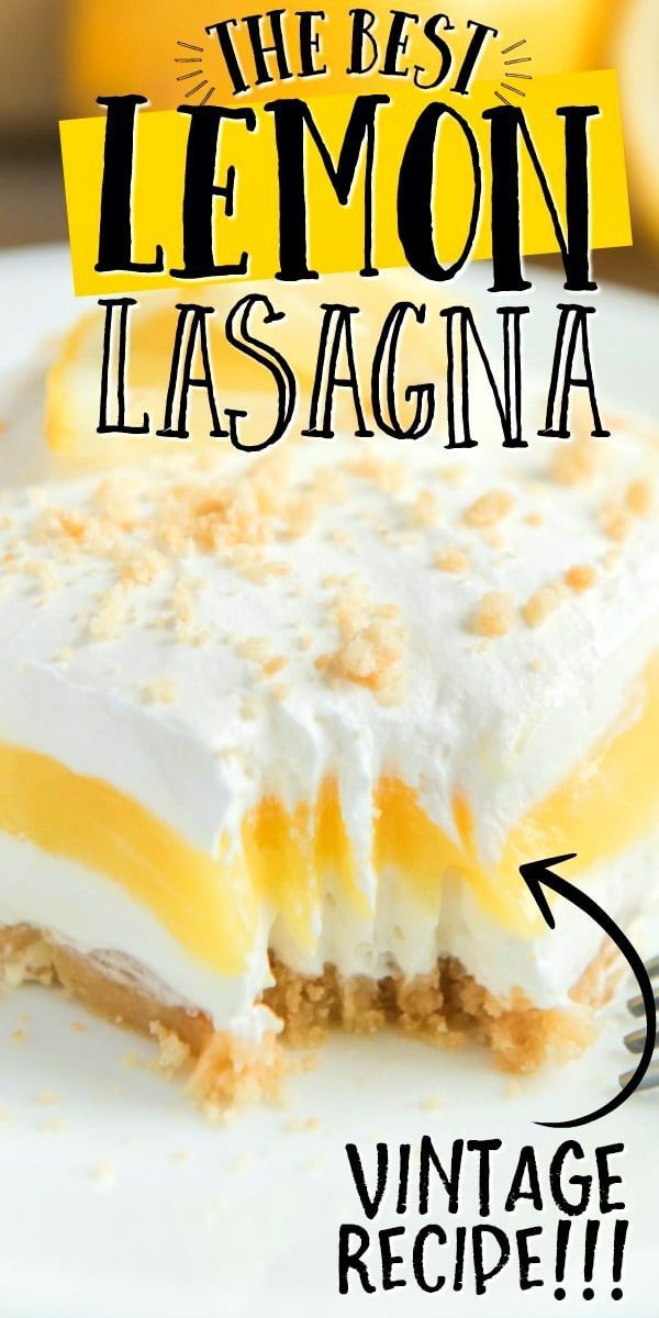 Lemon Lasagna - No Bake Recipe -   18 desserts Holiday cream cheeses ideas