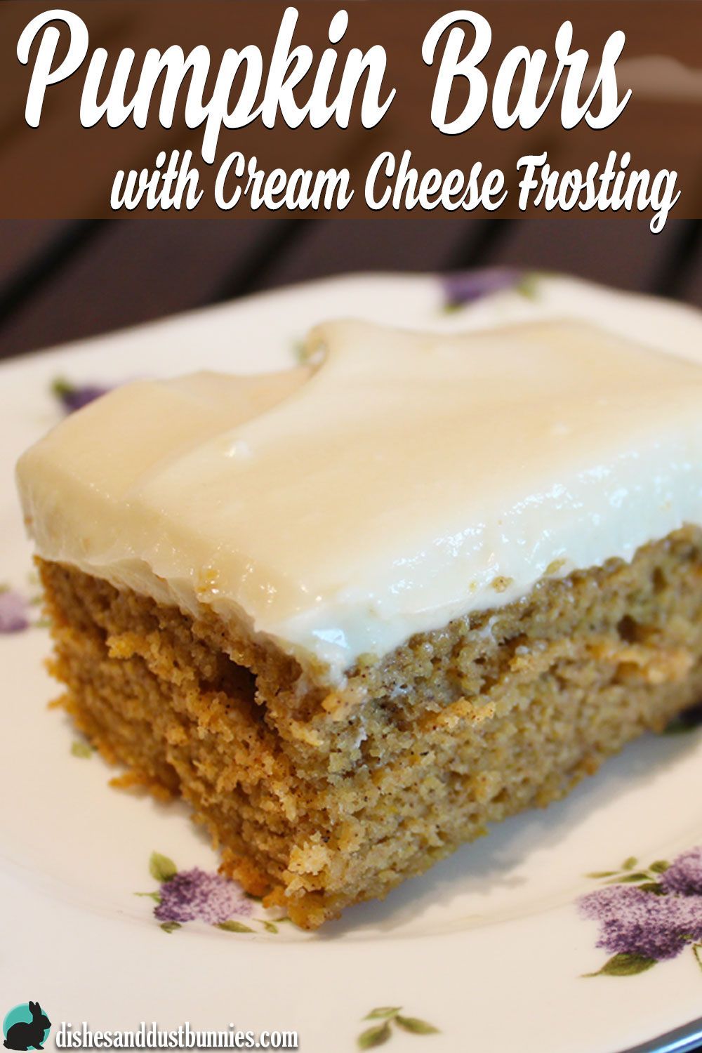 Pumpkin Bars with Cream Cheese Frosting - Dishes & Dust Bunnies -   18 desserts Holiday cream cheeses ideas