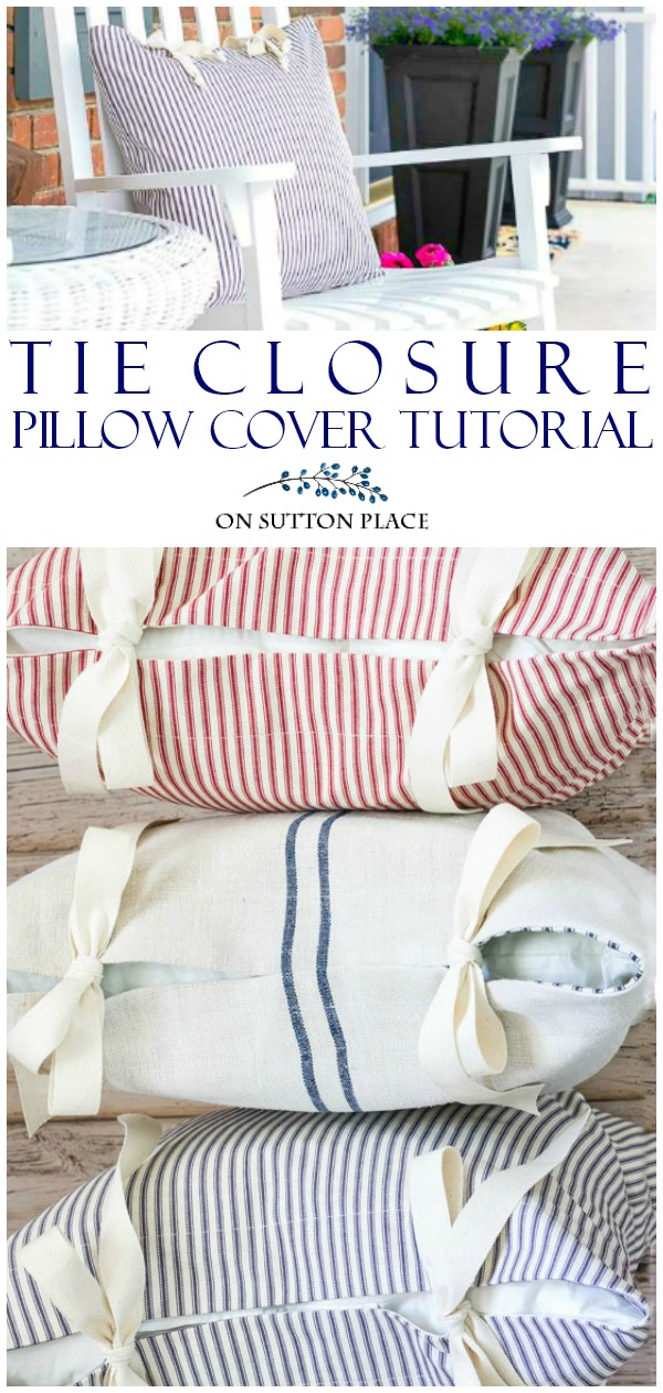 Learn To Sew Custom Pillows: Tie Closure Tutorial - On Sutton Place -   18 diy projects Sewing throw pillows ideas