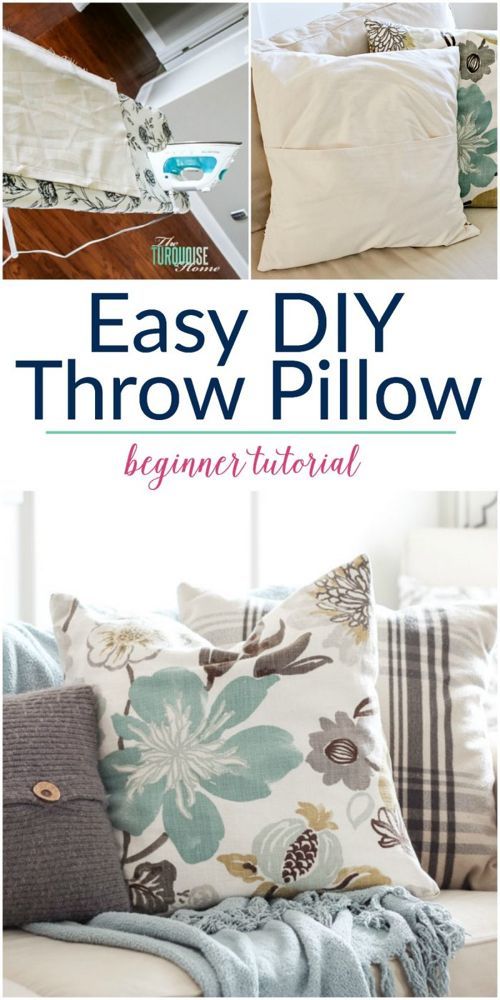 Easy DIY Throw Pillow Covers | Step-by-Step Tutorial -   18 diy projects Sewing throw pillows ideas