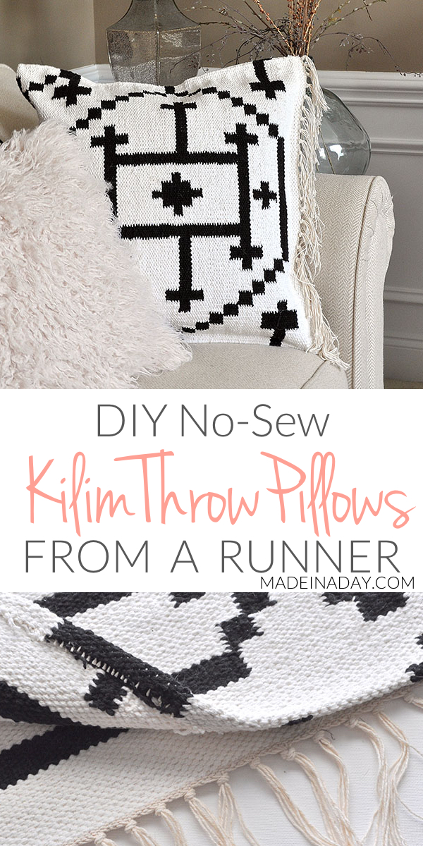 No Sew DIY Kilim Throw Pillow Covers -   18 diy projects Sewing throw pillows ideas