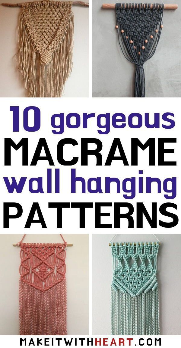 10 Gorgeous Macrame Patterns for Boho Wall Hangings -   18 diy projects Tutorials pictures ideas