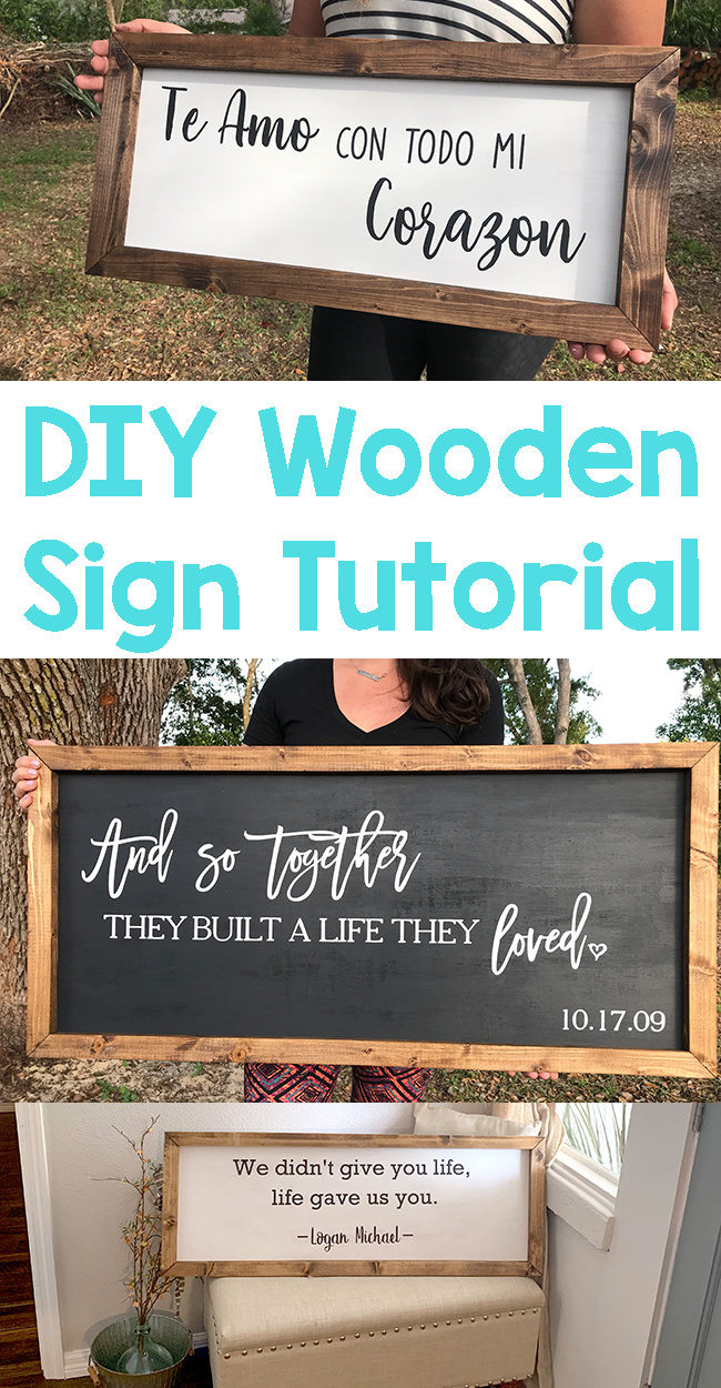 DIY Framed Wooden Sign Tutorial - Poofy Cheeks -   18 diy projects Tutorials pictures ideas