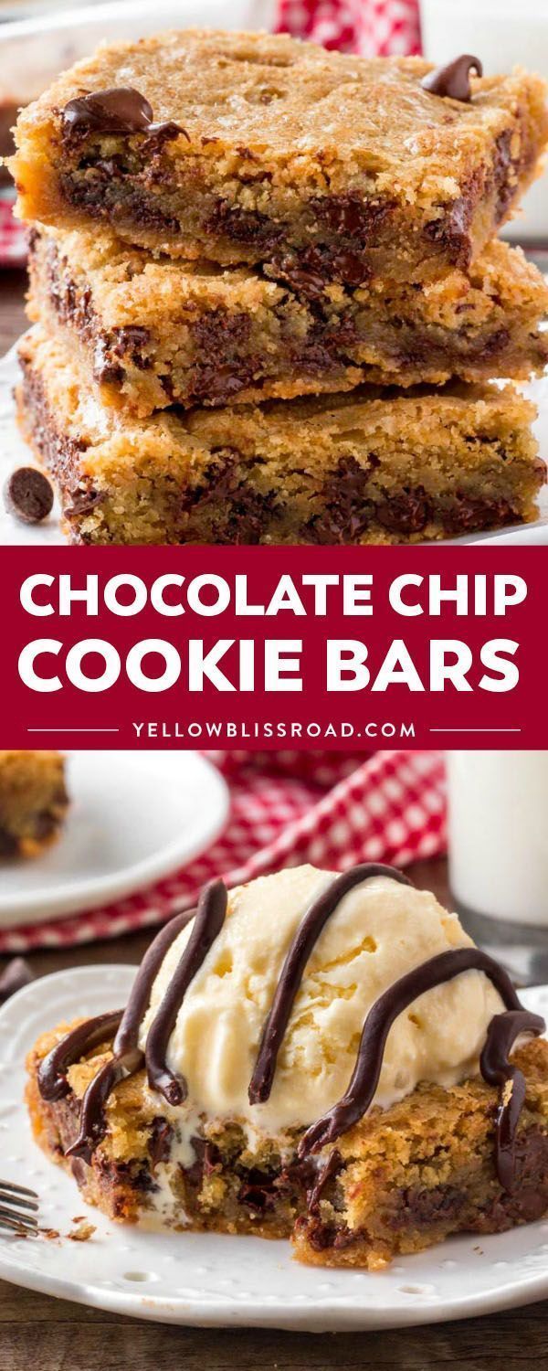 Chocolate Chip Cookie Bars -   18 quick desserts For A Crowd ideas