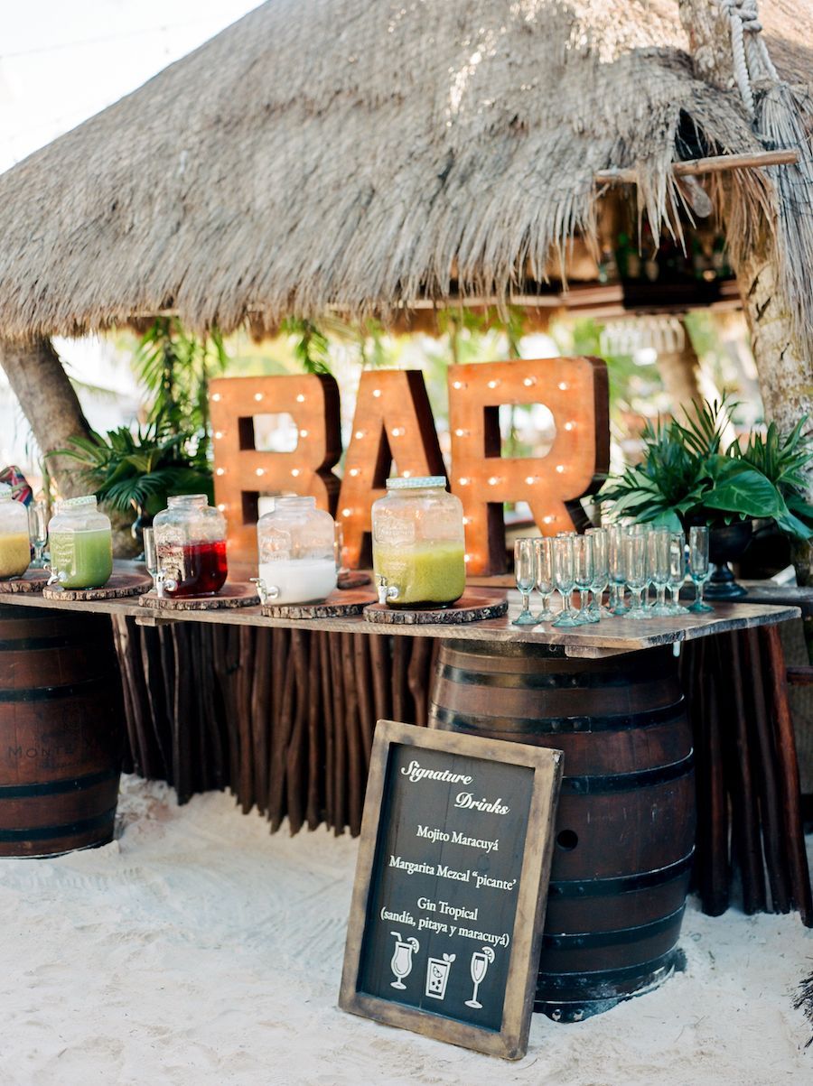 Chic Tropical Wedding in Tulum with Greenery Details - MODwedding -   18 wedding Beach bar ideas