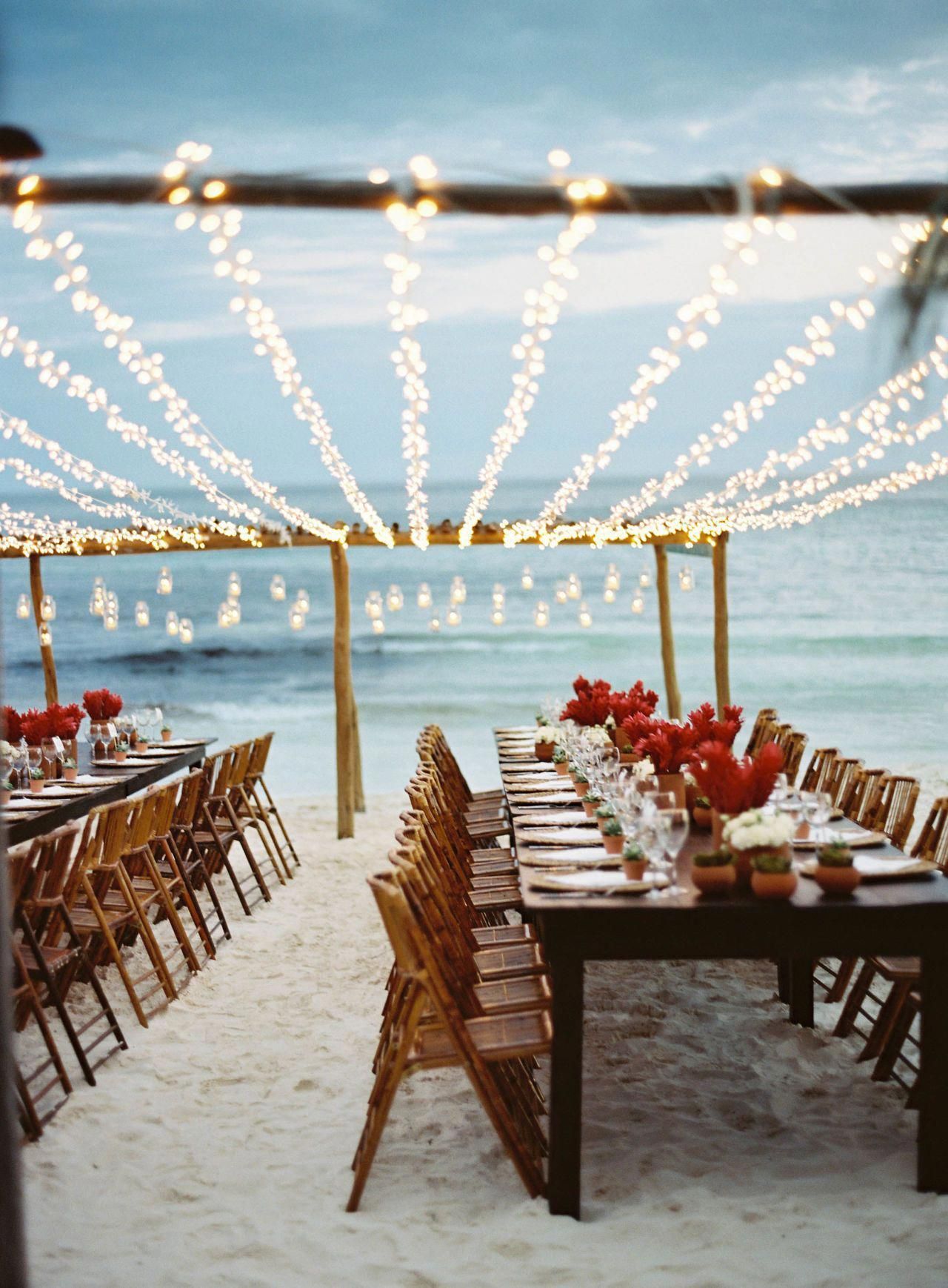 The Most Idyllic Beach Wedding -   18 wedding Beach lights ideas