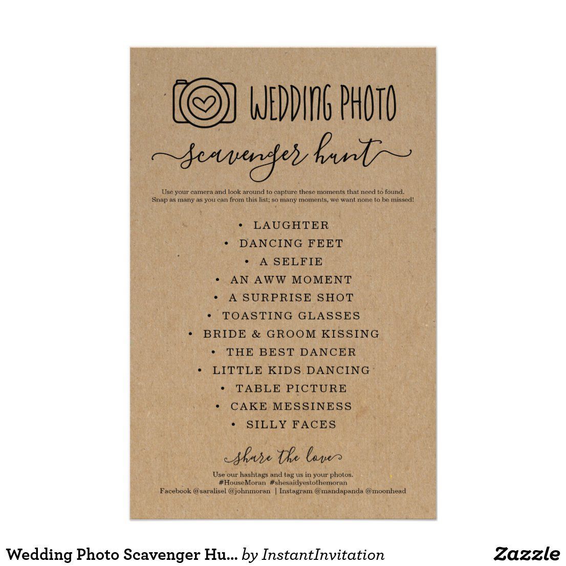Wedding Photo Scavenger Hunt I Spy Game Kraft Flyer | Zazzle.com -   18 wedding Games for money ideas