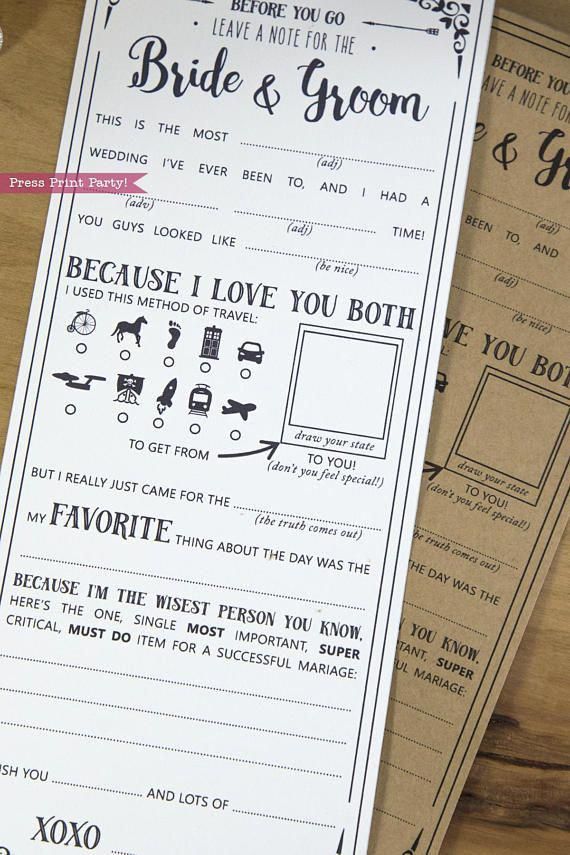 Wedding Mad Libs Printables, Marriage Advice Cards, Boho Wedding, Advice for the Bride, Geek Wedding, Dr. Who, Star Trek, INSTANT DOWNLOAD -   18 wedding Games for money ideas
