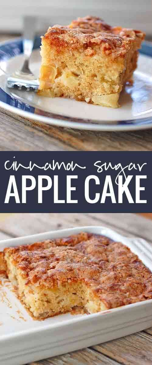 Cinnamon Sugar Apple Cake - Pinch of Yum -   19 cake Apple sweets ideas