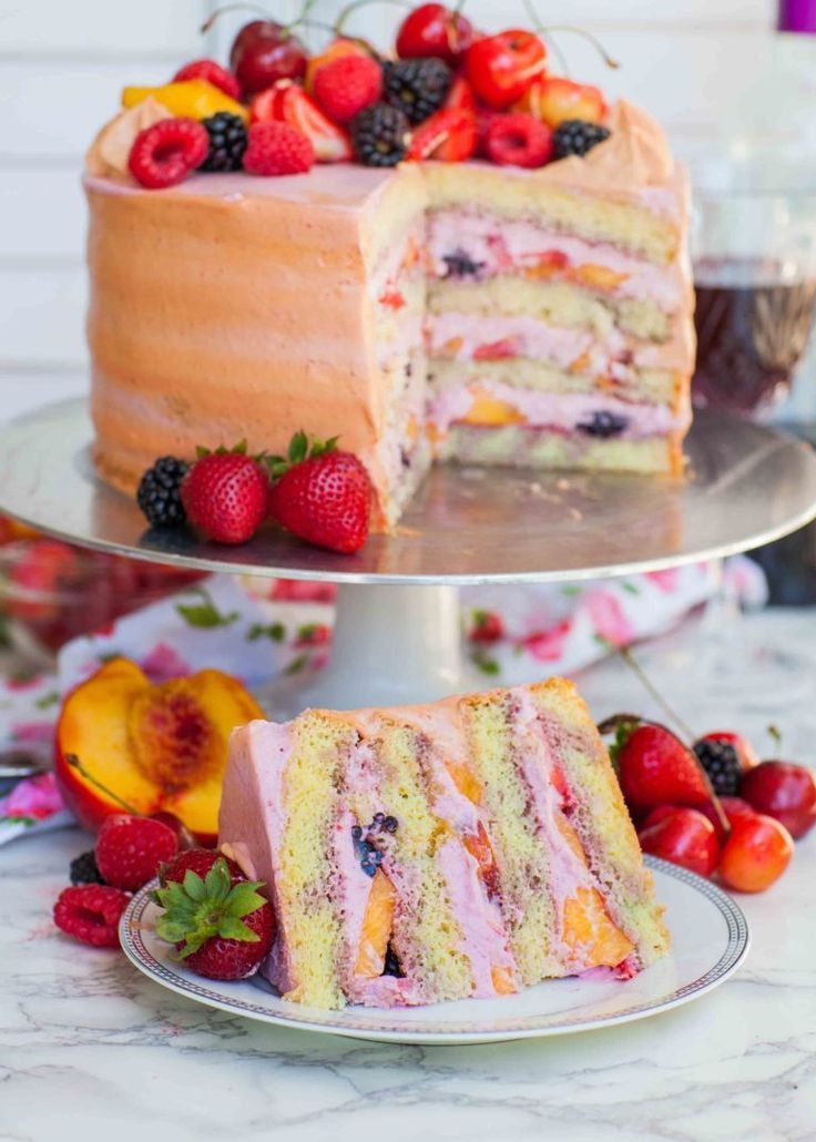 Summer Fruit Sangria Cake Recipe (video) - Tatyanas Everyday Food -   19 desserts Cake fruit ideas
