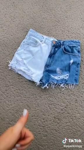 Half & Half bleached shorts -   19 DIY Clothes Denim fun ideas