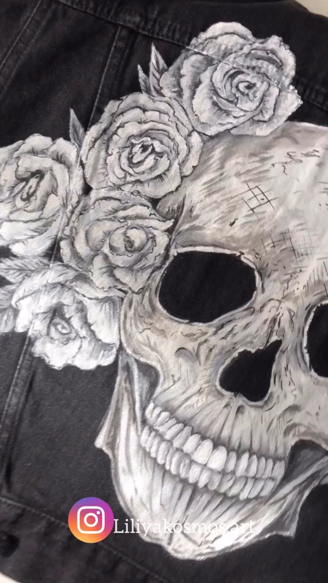 Sugar Skull hand painted custom jacket calavera dia de los | Etsy -   19 DIY Clothes Denim fun ideas
