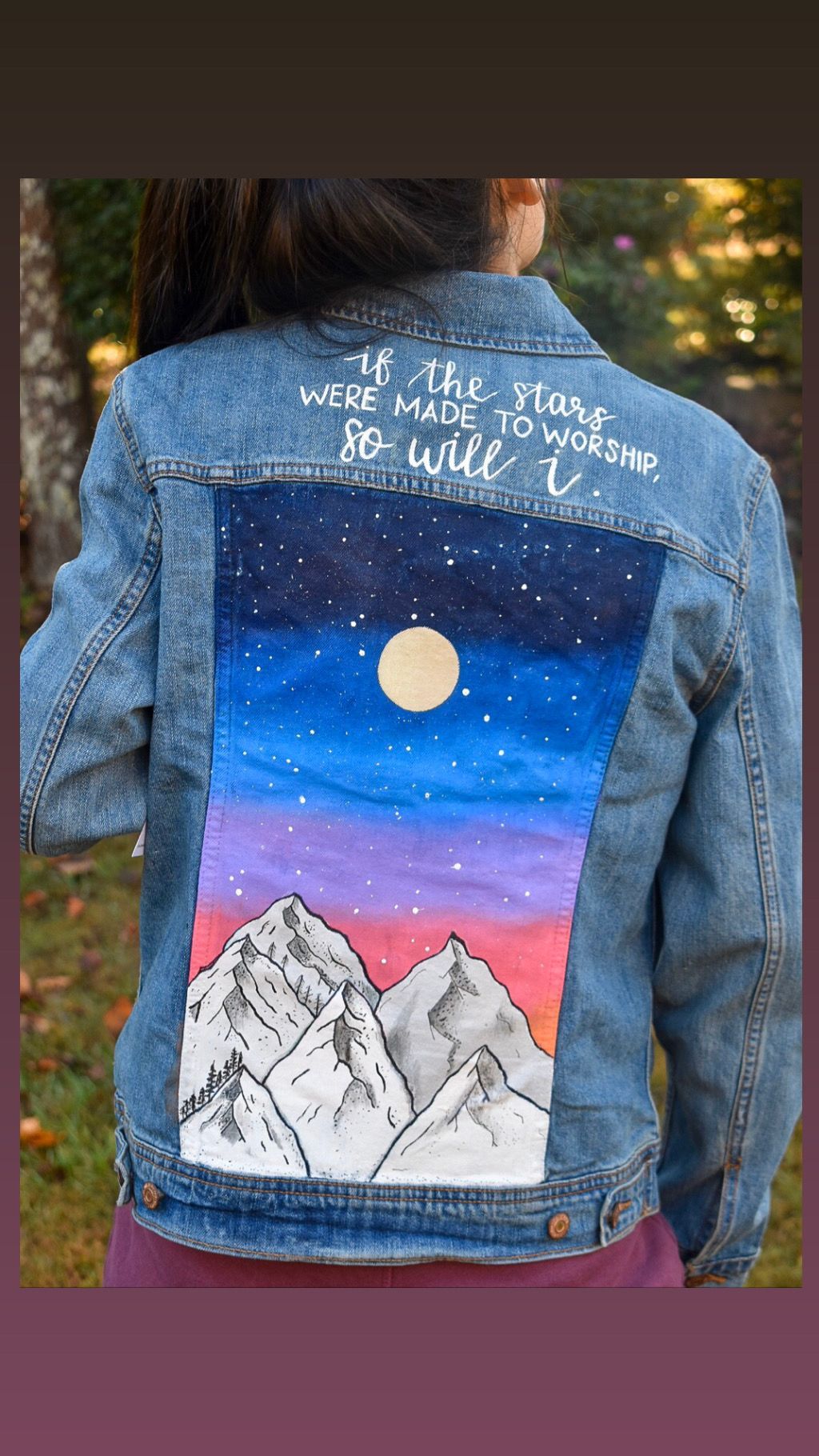 Hand Painted Denim Jacket with Landscape -   19 DIY Clothes Denim fun ideas