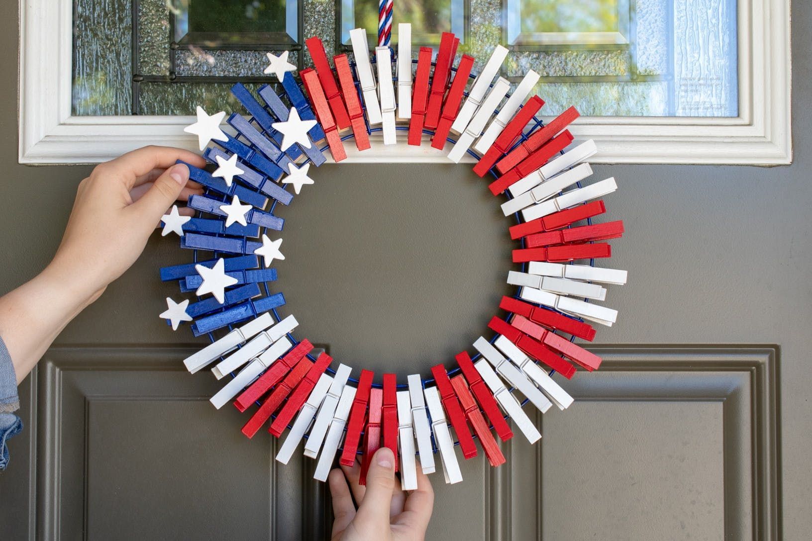 The Easiest DIY Fourth of July Clothespin Wreath You'll Ever Make -   19 holiday Wreaths 4th of july ideas