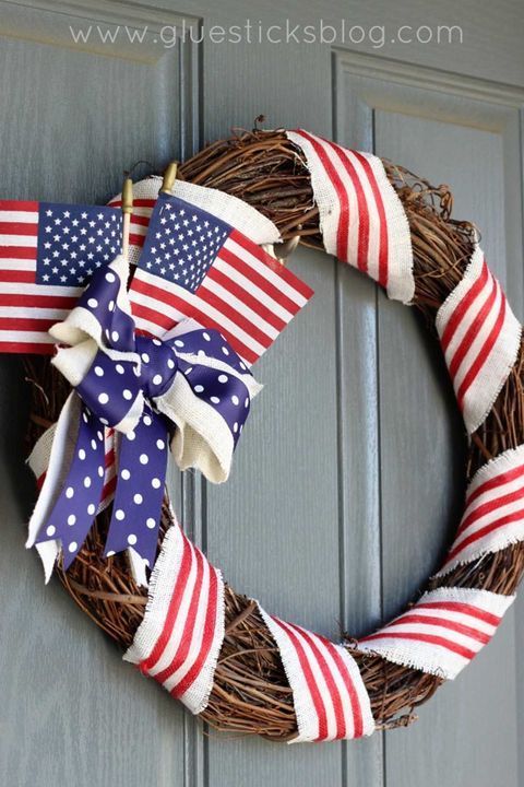 17 DIY 4th of July Wreaths For Your Front Door -   19 holiday Wreaths 4th of july ideas