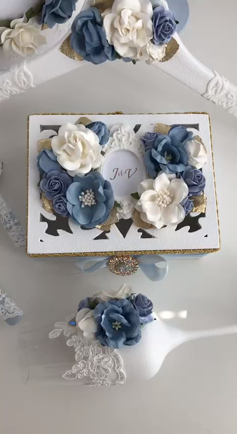 Dusty Blue Wedding Theme Ring Box for Wedding Ceremony Dusty Blue Color Schemes Elegant Personalized -   19 wedding Colors blue ideas