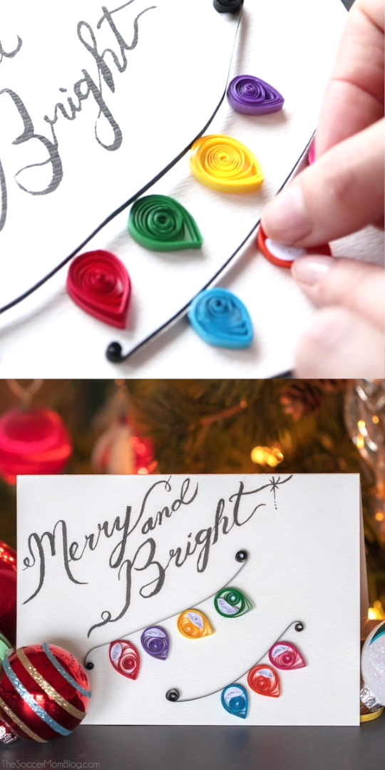 рџЋ„ Quilled Christmas Lights Card рџЋ„ -   20 holiday Design video tutorials ideas