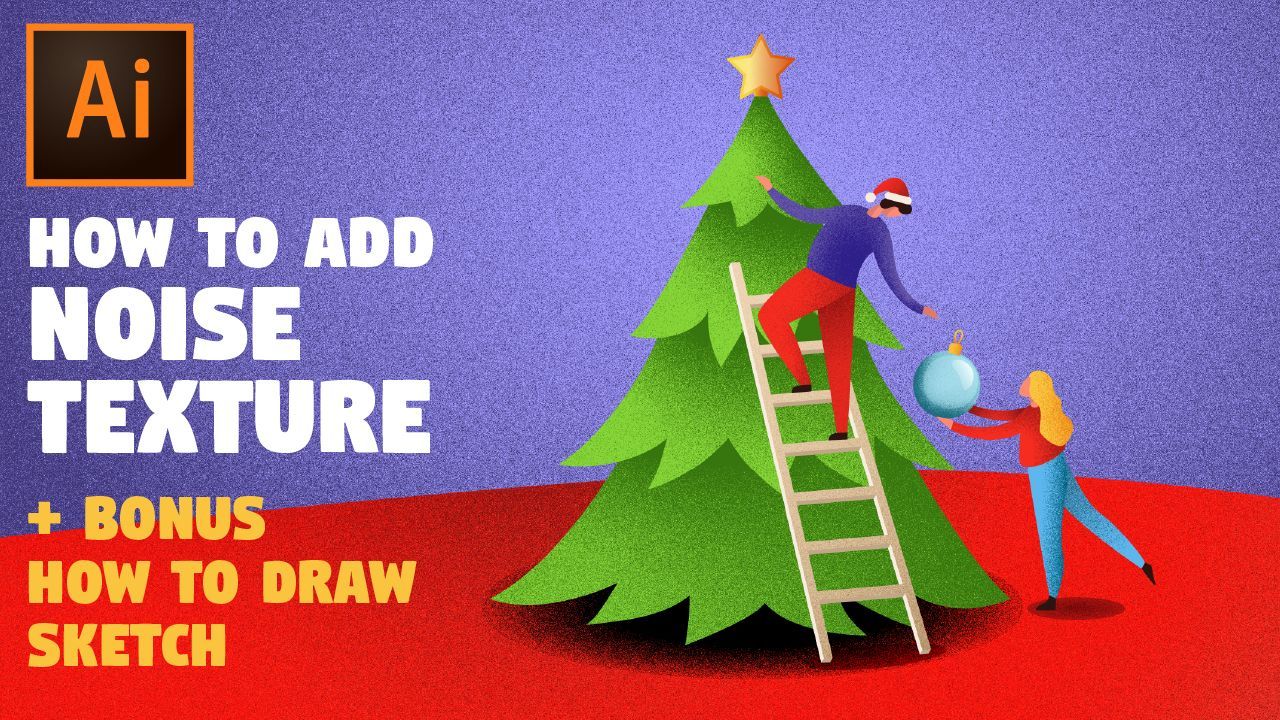 Christmas Character illustration with Grain and Noise Texture | Illustrator tutorial -   20 holiday Design video tutorials ideas