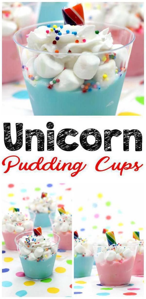 Unicorn Pudding Cups! BEST Unicorn Party Idea – Dessert Cups – Unicorn Party Favors -   20 unicorn desserts Table ideas