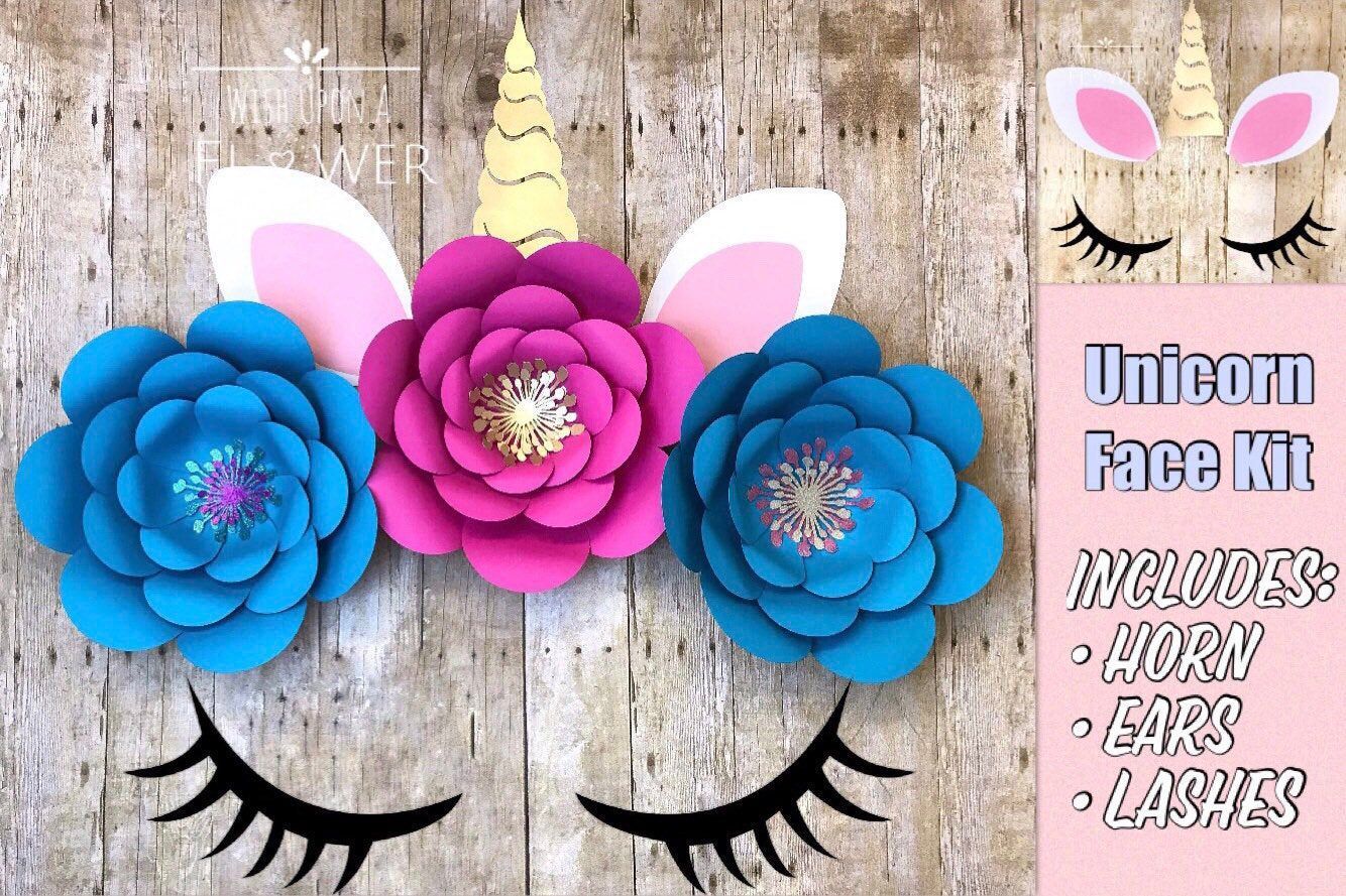 Unicorn Horn, Ears, Lashes, Unicorn Face, Unicorn Backdrop, Great Addition to Paper Flower Decorations, Unicorn Theme, Unicorn Dessert Table -   20 unicorn desserts Table ideas