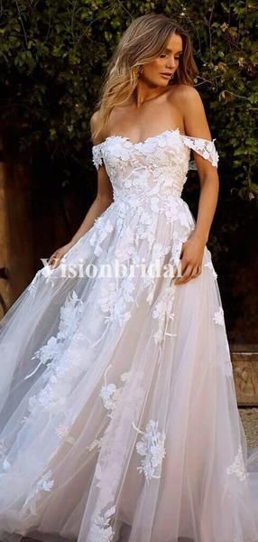 Alluring Off Shoulder Lace Up Wedding Dresses With Trailing, VB02945 -   20 wedding dresses ideas