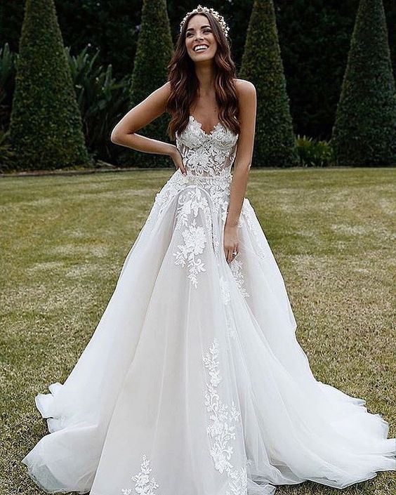 [189.00] Marvelous Tulle & Organza Jewel Neckline 2 In 1 Wedding Dresses With Detachable Skirt & Lac -   20 wedding dresses ideas