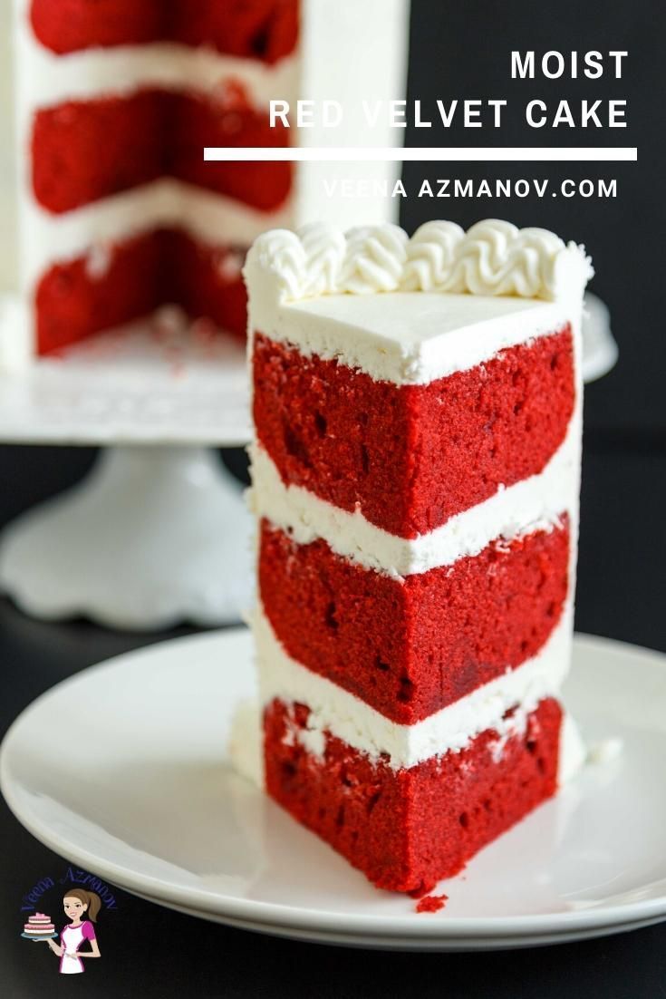 Red Velvet Cake Recipe with Cream Cheese Frosting - Veena Azmanov -   21 cake Carrot red velvet ideas