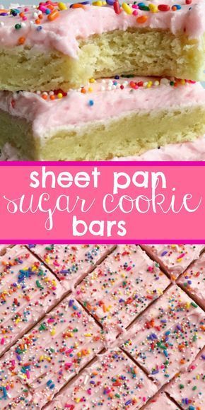 Sugar Cookie Bars | Together as Family -   21 large desserts For A Crowd ideas
