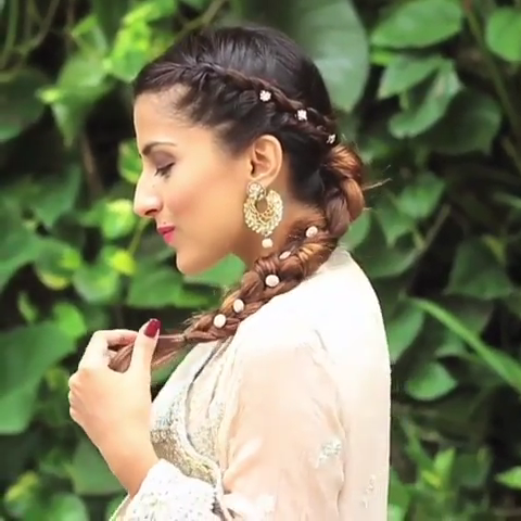 Dressy Indian Braid Hairstyle -   23 indian hairstyles Videos ideas