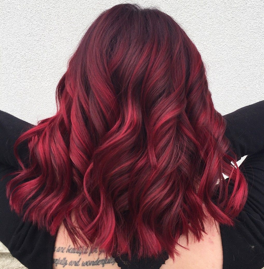 45 Shades of Burgundy Hair: Dark Burgundy, Maroon, Burgundy with Red, Purple and Brown Highlights -   7 hair Red cereza ideas