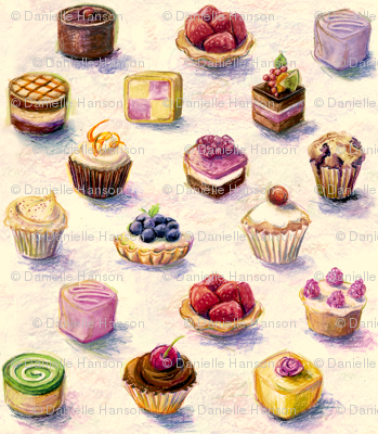 Colorful fabrics digitally printed by Spoonflower - spoon_flower_cakes -   12 cake Aesthetic drawing ideas