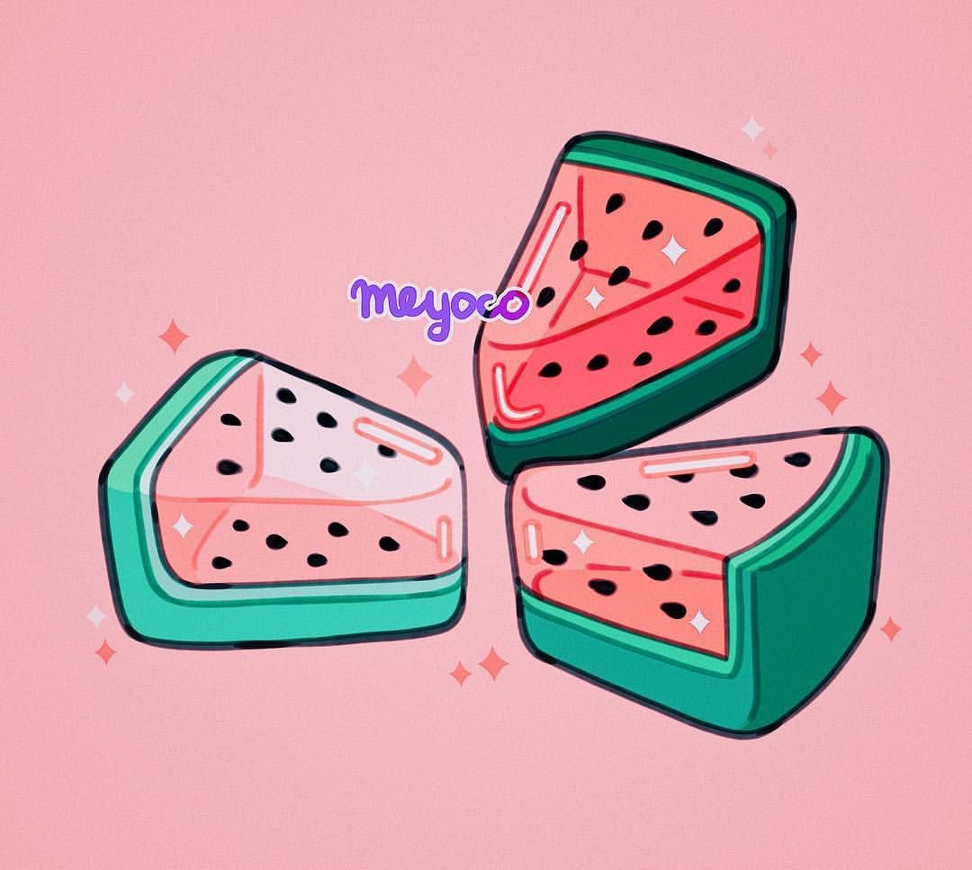meyo рџЊё on Instagram: “Watermelon cake рџЌ‰рџЌ°” -   12 cake Aesthetic drawing ideas