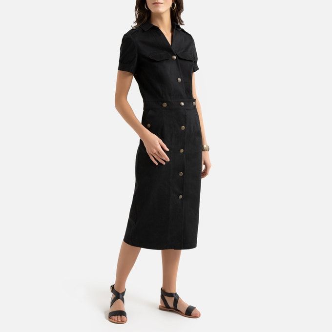Stretch Cotton Shift Dress -   12 dress Black camisero ideas
