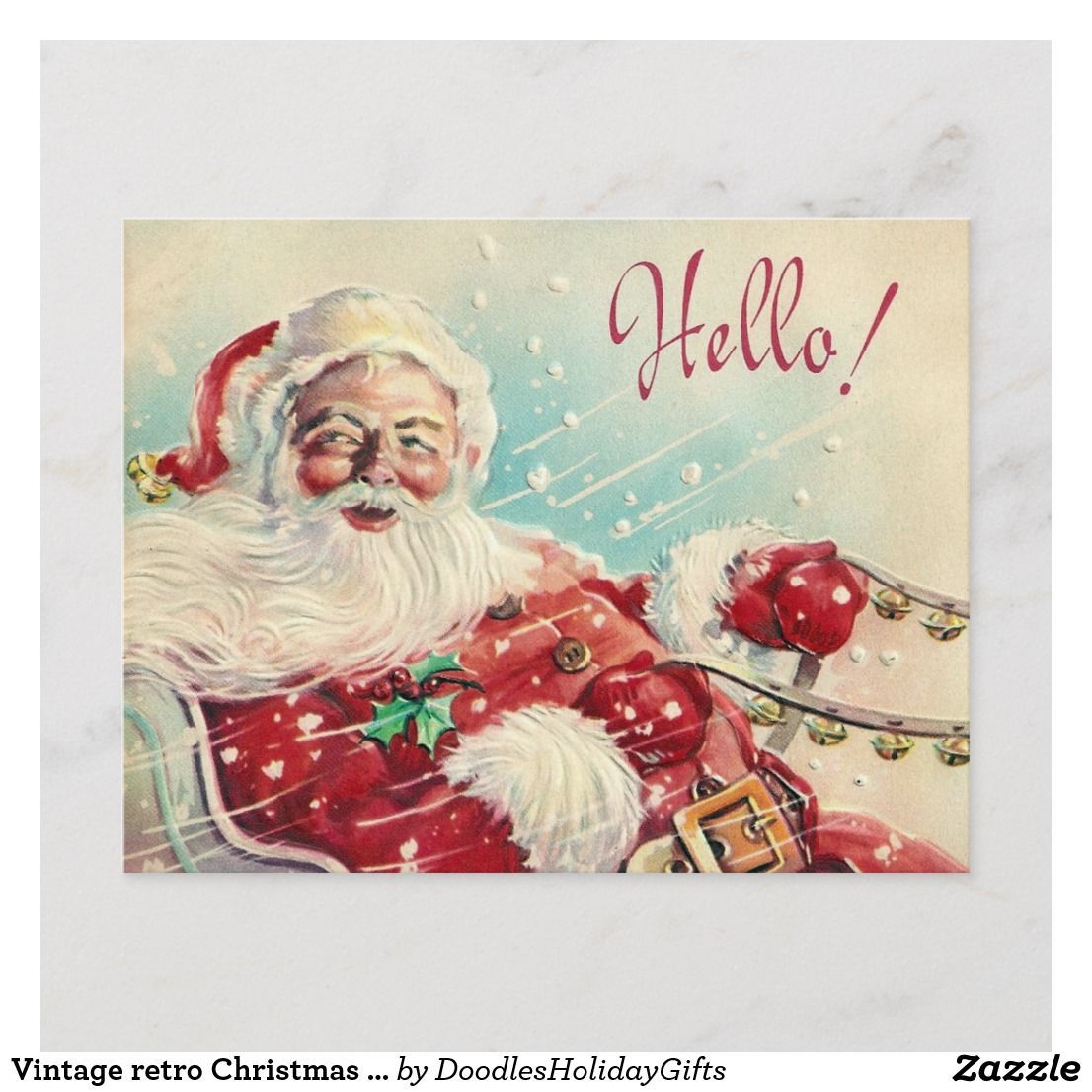 Vintage retro Christmas Santa Holiday postcard | Zazzle.com -   13 holiday Pictures sweets ideas
