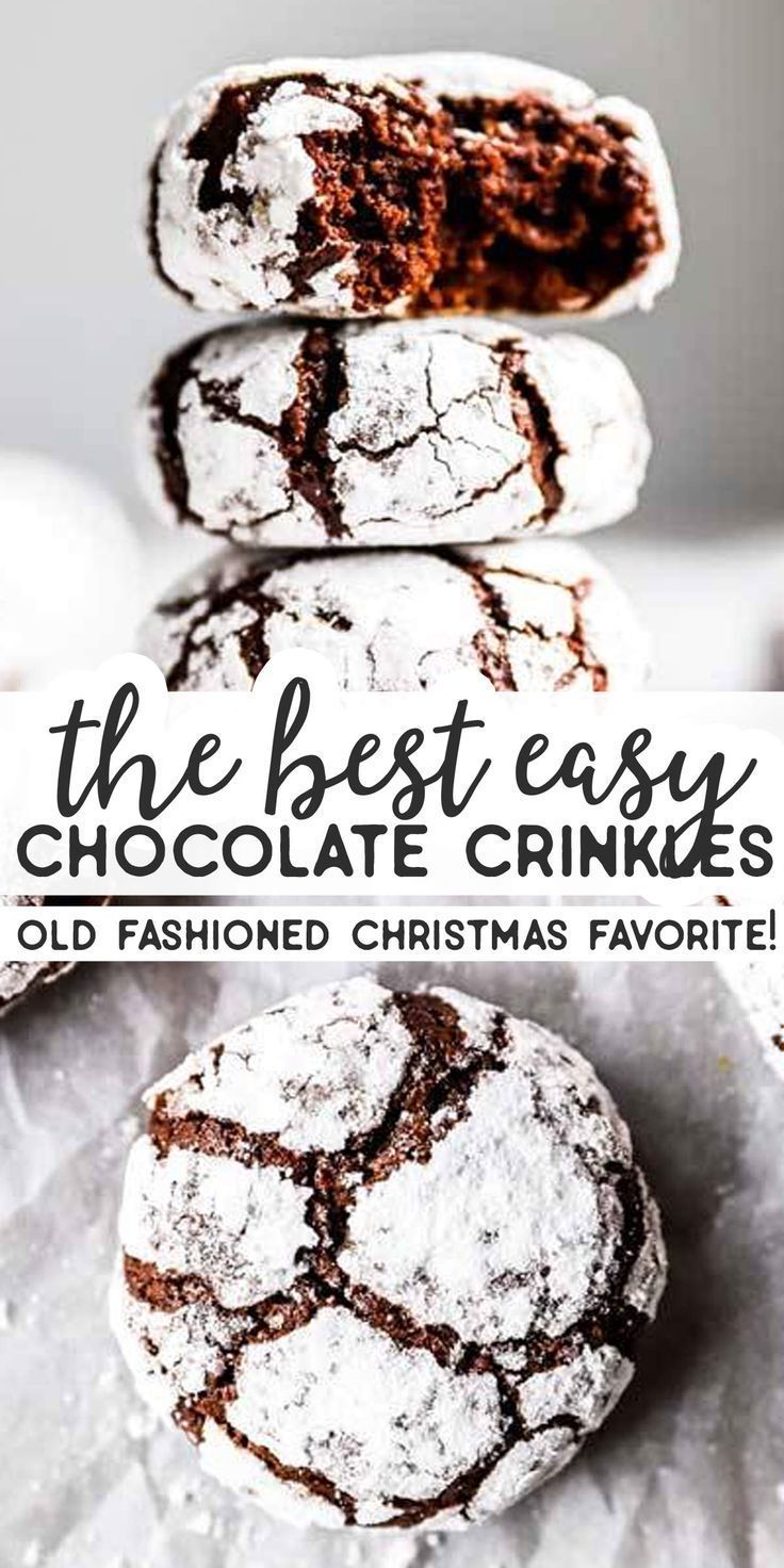 Chewy Chocolate Crinkle Cookies | Recipe with Video Tutorial -   13 holiday Pictures sweets ideas