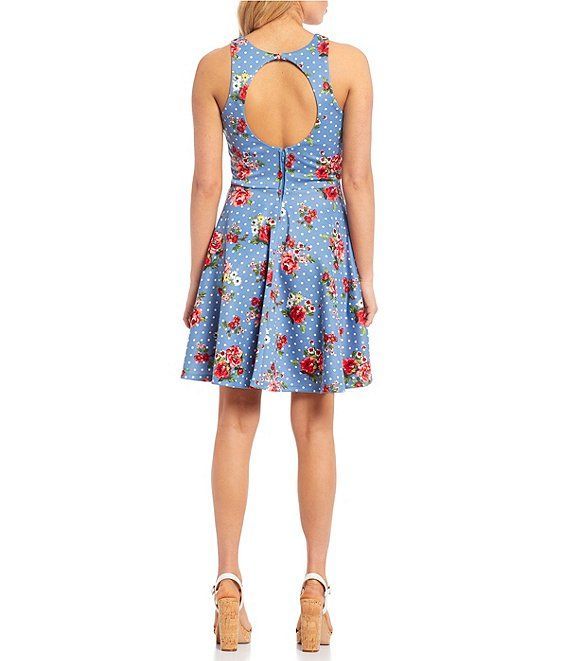 City Vibe Sleeveless Floral-Dot Print Open-Back Dress | Dillard's -   14 dress For Teens open backs ideas