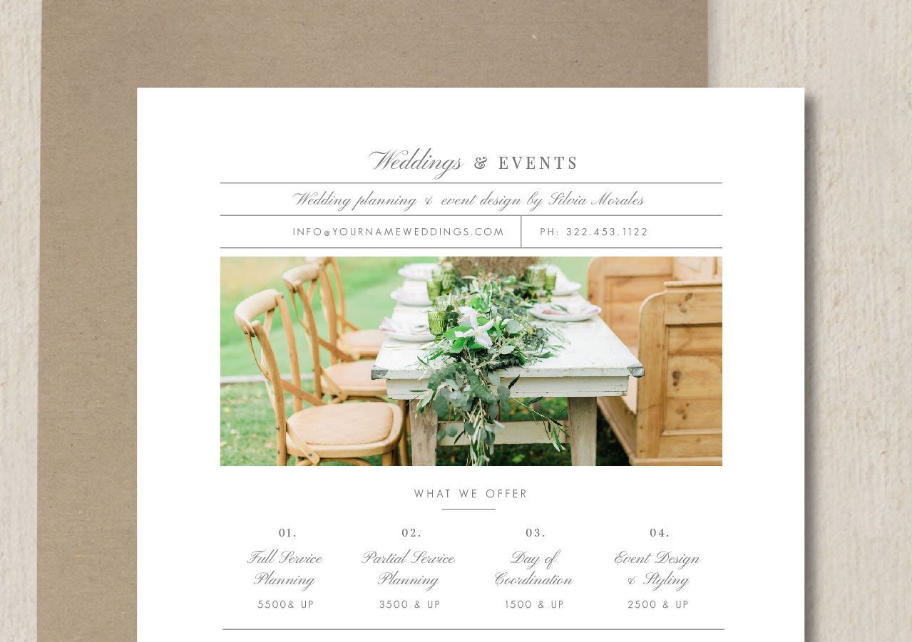 Wedding Planner Pricing Guide Template - Eucalyptus -   14 Event Planning Branding behance ideas